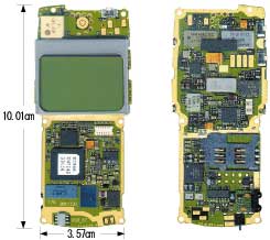 図3.携帯電話内の実装された半導体パッケージ 図3.携帯電話内の実装された半導体パッケージ