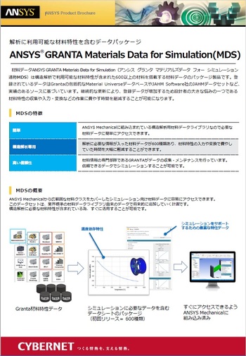 解析に利用可能な材料特性を含むデータパッケージAnsys Granta Materials Data for Simulation