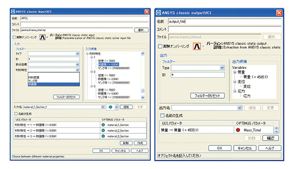 Ansys Workbench入力／出力 インタフェース