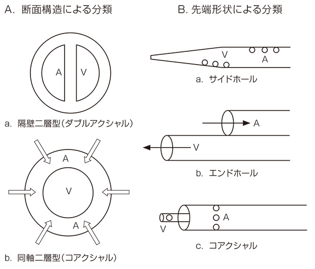 図2 DLCの断面構造及び先端形状による分類