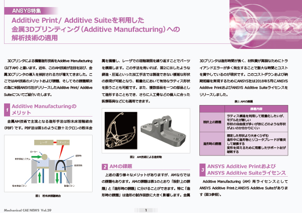 Additive Print/Additive Suiteを利用した金属３Dプリンティング（Additive Manufacturing)への解析技術の適用