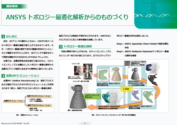 Ansys トポロジー最適化解析からのものづくり