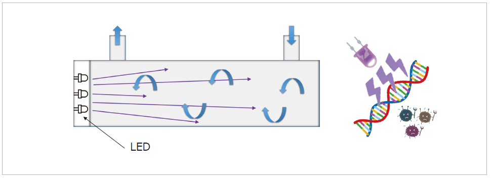 図1　紫外線を用いた流水浄化装置の模式図