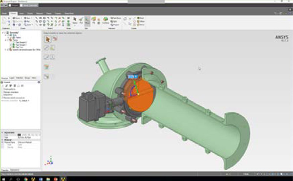 Ansys SpaceClaim を使用したバルブ位置の修正