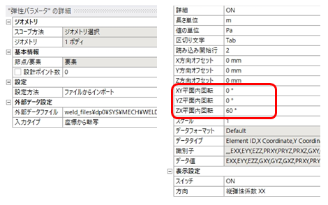 静的構造解析に用いる[弾性パラメータ]などをマッピングする際のオフセット機能