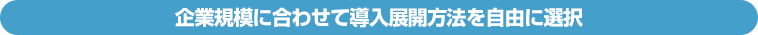 管理サーバー不要の導入展開。企業規模に合わせて自由に選択