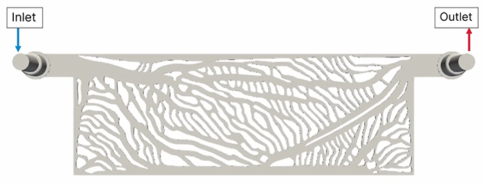 図6︓ジェネレーティブコールドプレート設計におけるチャネル形状の概略図