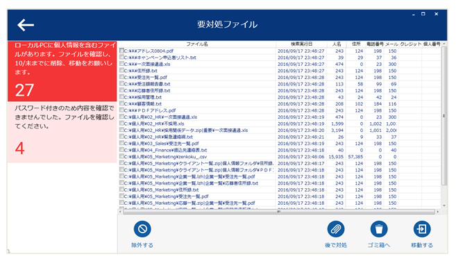 マイナンバーなどの個人情報を集めて守る「P-Pointer File Security」